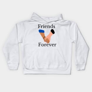 friends forever joining hands illustration Kids Hoodie